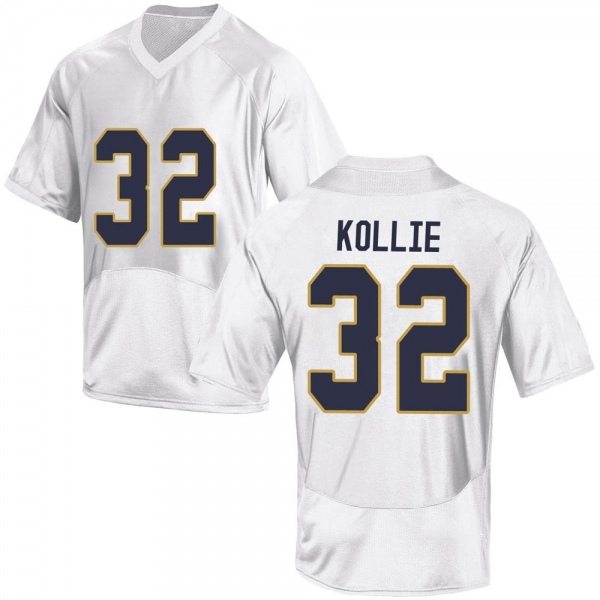 Prince Kollie Notre Dame Fighting Irish NCAA Men's #32 White Replica College Stitched Football Jersey HJD8155RZ